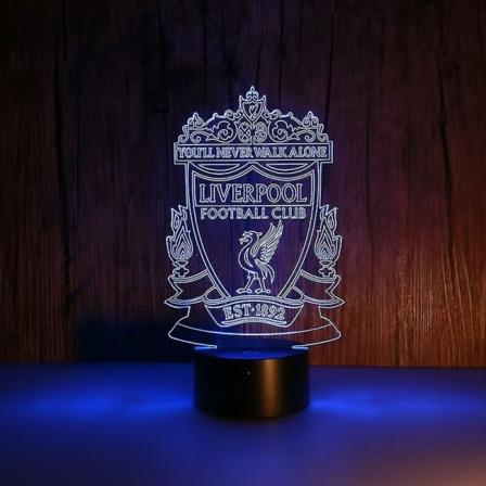 3D LED-yövalo Liverpoolin jalkapalloseura lapsille makuuhuoneeseen Anime-lamppu