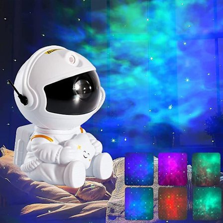Rymdkompisprojektorlampa, Pleshy Spacebuddy-projektor, Space Buddy Pleshyco, astronautstjärnprojektor galaxljus med fjärrkontroll (a)