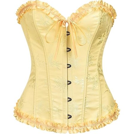 Korsett Topper for Kvinner, Bustier Shapewear Undertøy, Blonde Midje Push Up Body gul
