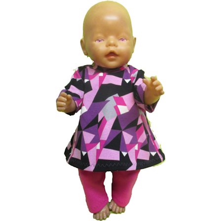 Lilarutigt/cerise trikå-set till Baby Born, dockkläder