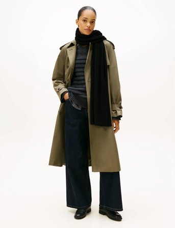 Tommy Hilfiger Th Flag Fluffy Scarf - Black - ONE SIZE