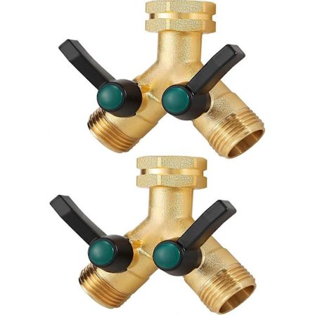 Hageslangefordeler med høy gjennomstrømning, Y - Fordeler, Kraftig solid messing 3/4 GHT DFS