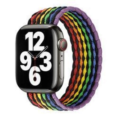 Apple Watch kompatibelt ARMBAND Elastiskt BLACK PRIDE 42/44/45mm MultiColor L