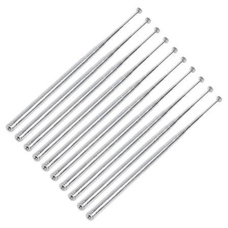 10stk 115 Cm 10 Seksjon Teleskopantenne Fm Am Radio Silver tone