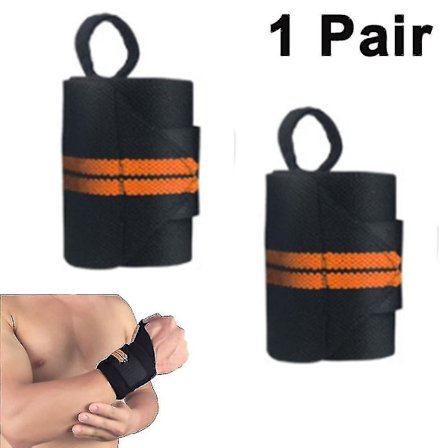 Vektløftings håndleddsbånd - 1 par med kraftig tommeløkke for støtte til trening på treningsstudio, styrkeløft, markløft og styrketrening