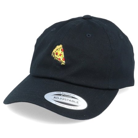 Iconic - Svart unconstructed Caps - Pizza Slice Of Heaven Organic Dad Cap Black Adjustable @ Hatstore