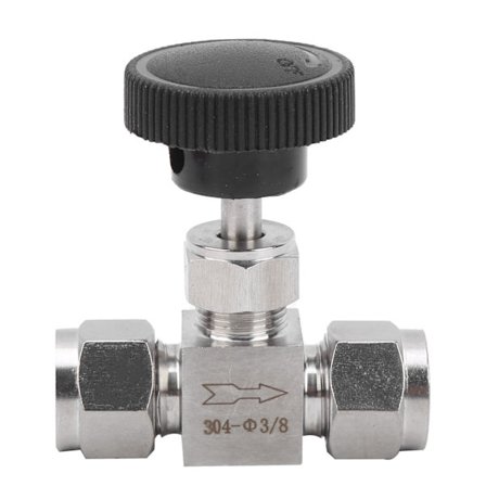 304 Rustfrit Stål 2-vejs Højtryks Nåleventil Flowkontrolventil til Vand Gas Væske 3/8