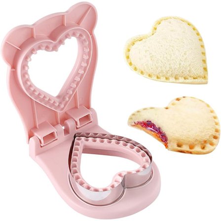 Sandwich Cutter og Sealer Hjerte Sandwich Cutters Mold (Rosa) San