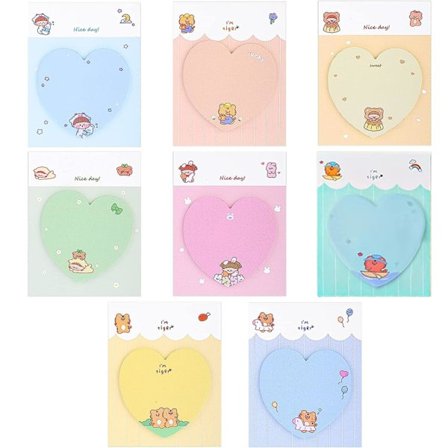 Färgglada hjärtformade söta post-it-lappar, 8-pack 240 ark post-it-lappar söta klisterlappar för studenter kontorsmaterial