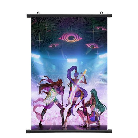 K-POP: Demon Hunter Girls Hængende Plakat Scroll Maleri Indendørs Soveværelse Dekoration Maleri (40*60cm)_TF