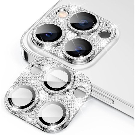 2 st kameraskydd för iPhone 14 Pro Max & iPhone 14 Pro, glitter diamantlins