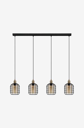 EGLO - Riippuvalaisin Chisle Black /Bronzed/Amber With 4 Lamps - Musta - Riippuvalaisimet - - Homeroom
