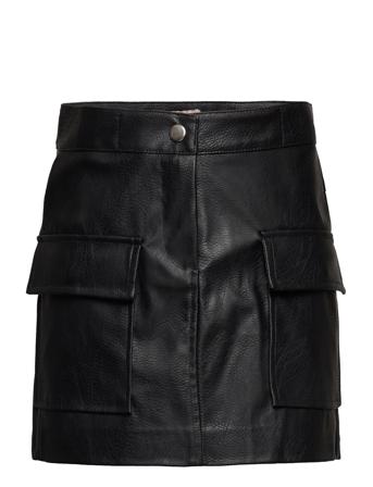 Kogvera Faux Leather Skirt Cp Otw Dresses & Skirts Skirts Short Skirts Svart Kids Only*Betinget Tilbud