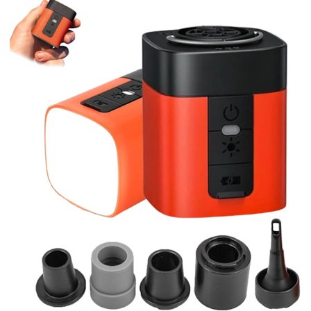 2025 Siste Modell AirBurst Pro – Kompakt Elektrisk Pumpe med Vakuum & LED-lys, 2600 mAh Batteri & Campinglys, Ultrarask og Mini El
