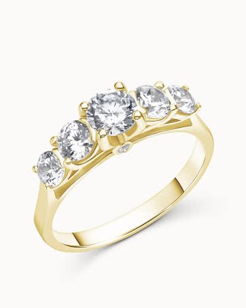 Multi-stone Ring Claire 18K Yellow Gold 6 stycken Natural Diamonds - Engagement Rings & Wedding Rings from Vanbruun