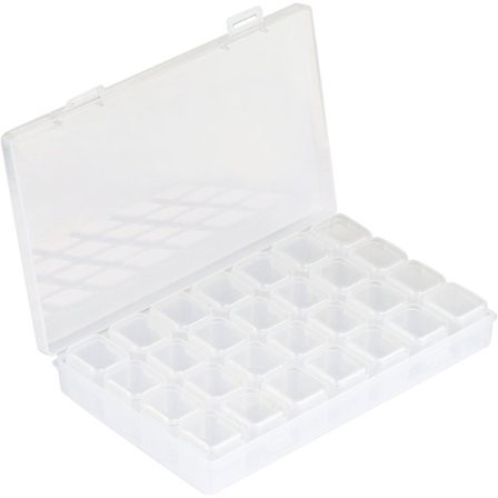 28 Rom Sorteringsboks i plast Gjennomsiktig boks Plastboks Kompatibel med Oppbevaring Perler Neglekunst Rhinestones Negletilbehør Tabletter