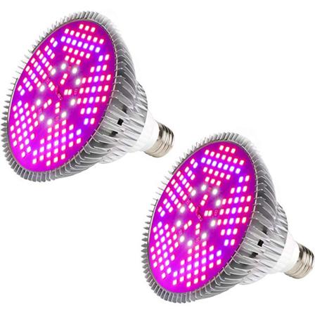 2 kpl 100W LED Kasvien Kasvatuslamput, Täyden Spektrin LED-Lamppu Sisäkasvien Kasvatukseen Vihannessäiliöille ja Hydroponiikalle, E2