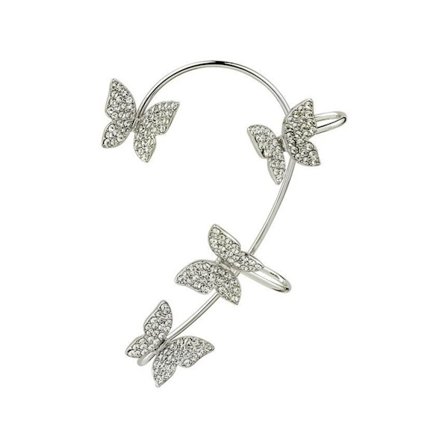 Sommerfugl Manchet Ørering Eksklusiv Temperament Guld Sølv Kobber Øre Hul Fri Clip På Ørering til Venstre