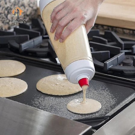 1065ml Pannekakesmet-Miksflaske Håndvafler Crepes Dispenser Med Blenderball Visp