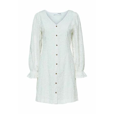 Selected Femme Nally English embroidery mini dressing Hvid, Dame