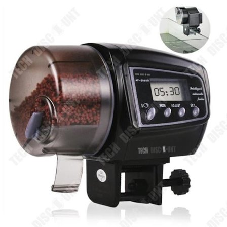 Fiskmatare - TD - Elektronisk Tidtagning - Automatisk Matning - Svart PVC