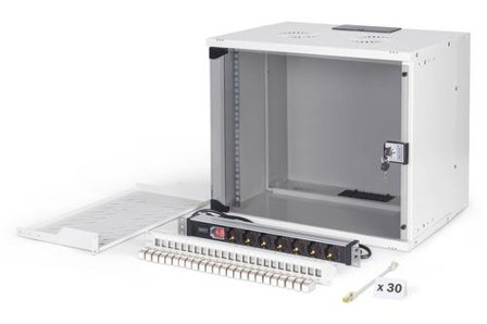 Digitus 19 network bundle 9U cabinet and equipment gr SOHO Pro version unmounted NS