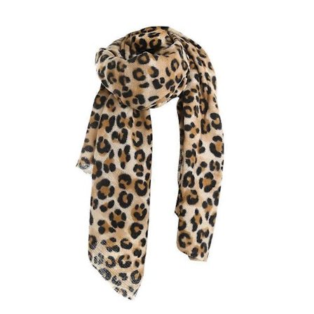 Kunstig Uldtørklæde Dame Leopardmønstret Sjal Vintergave Mode Kvinde Hold Varm Indretning[D]