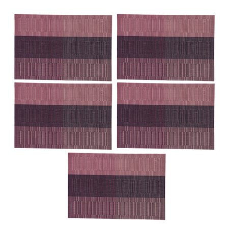 Røde PVC Bordmatter Sett med 5 Vaskbare Rektangulære Bordbrikker for Hjem Hotell Restaurant