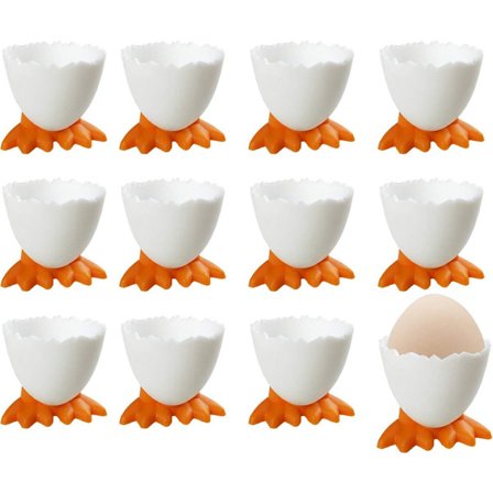 12 Æggebægre - Æggebægre - Hvide Æggebægre - Æggeholder - Æggeopbevaringsboks - Æggebægerholder