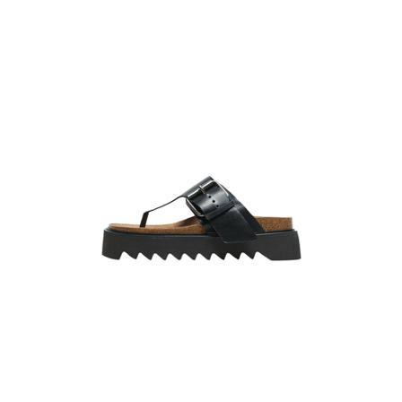 Mango Platform leather Sandaler Sort, Dame Sandaler, Størrelse: 37 EU