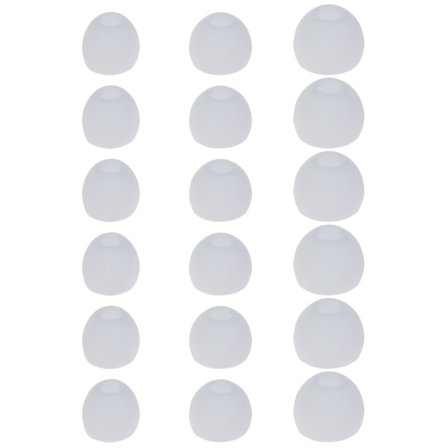 18 stk. bløde silikoneørepropper med 3,8 mm forbindelseshul, passer til de fleste in-ear-ørepropper Hvid