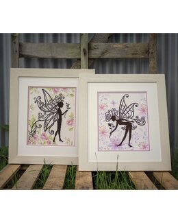 Broderikit Billede Silhuet fe Grøn - Lanarte