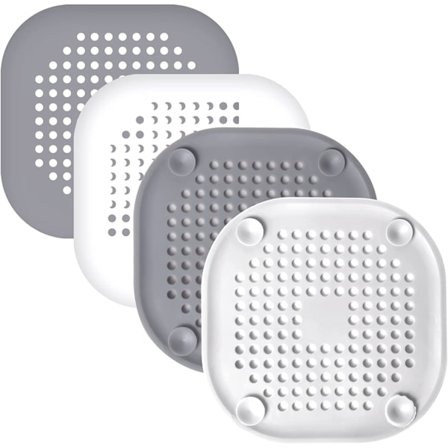 4 stk silikonavløpsbeskyttelse, vaskefilter med sugekopp,