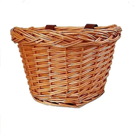 Cykelkurv til børn, frontstyrkurv, flettet kurvehjulkurv, hængende kurv, cykeltilbehør til front