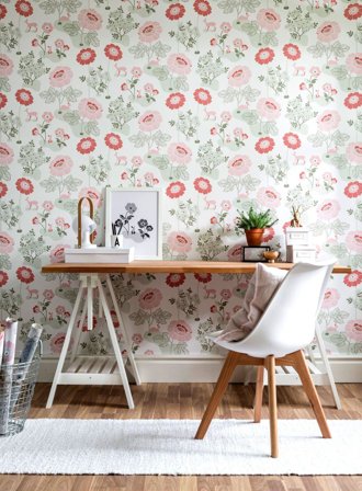 Duro Blomsteräng 398-03 Tapet Duro 1900 Röd, Färg & tapeter