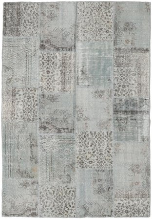 160X232 Tapis Patchwork Moderne Gris/Gris Clair (Laine, Turquie) Carpetvista