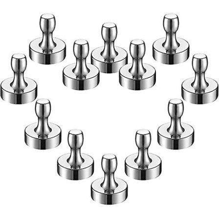 (15 X 18mm) 12 Stykker Kjeglemagneter Ekstra Sterke Store, Neodymmagneter Med Håndtak For Magnetisk Tavle Oppslagstavle Whiteboard Kjøleskap Kontor([