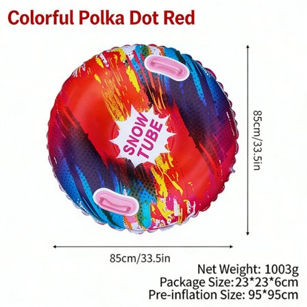 Kraftig PVC Oppustelig Snowboard med Transportabelt Håndtag - Sikkerhedsdesign uden Vinkel, Sammenfoldelig Kælk til Skiløb, Snowboard, Sne Tubing