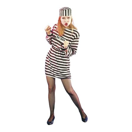 Kvindelig fange Maskerade kostume Halloween Black one size