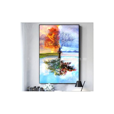 X0151 D diamantmålning kustlandskap full diamant korsstygn