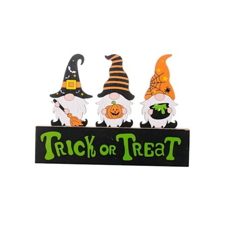 Halloween träprydnad Trick or Treat skrivbordsdekorationer