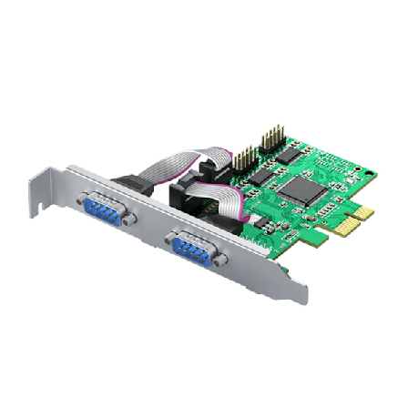 Pcie Till Två Seriella Portar RS232 Gränssnitt Industriell Styrdator Expansionskort Datoradapter PCI-E Seriellt Kort