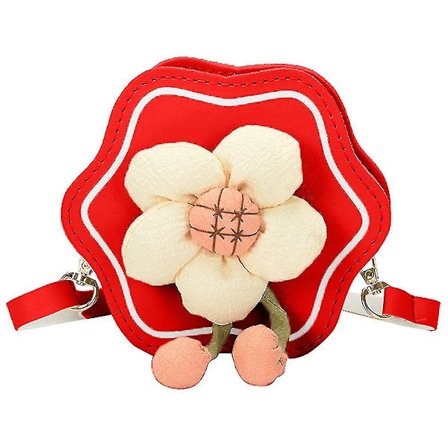 Pu Cross-shoulder Bag Little Flower Mini Purse For Children Accessories Bag(Röd)
