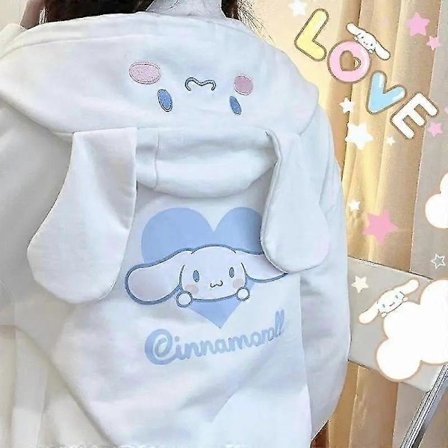 Jeg Søt Sanrio Kuromi Cinnamoroll Hettegenser Glidelås Løs Jakke Ins Jente For Kjæreste # LGL