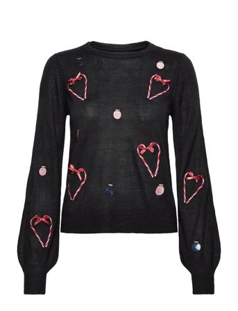 Vmjolly Ls Balloon Blouse Xmas Black Vero Moda