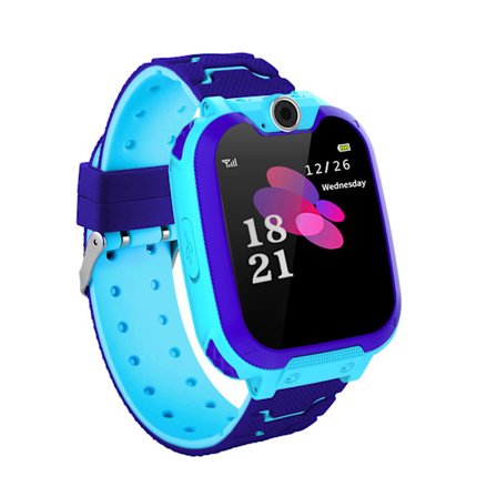(Blå) Smartklocka för barn med SIM-kortplats IP67 Vattentät SOS-kamera