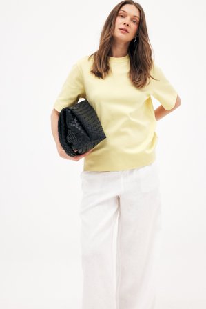 NA-KD Oversize-T-Shirt aus schwerer Baumwolle - T-Shirts - Gelb - XL