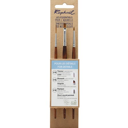 Synthetic Brushes Watercolour Specific Details 3-piece Set