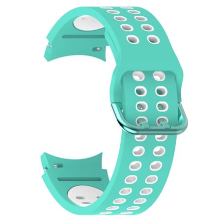 Tvåfärgat klockarmband i silikon för Samsung Galaxy Watch 4 - Cyan / Vit