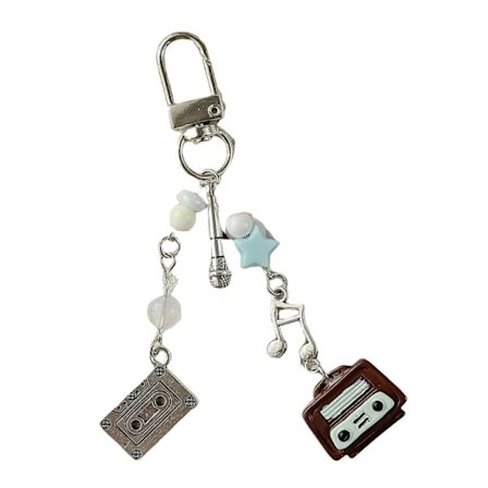 Fashionabel radiotema telefonkedja Fashionabel radio nyckelring hänge Elegant telefonrem kedja för väskor nycklar plånböcker[D]